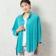 【洗える・接触冷感】Soalonタックフレアシャツ