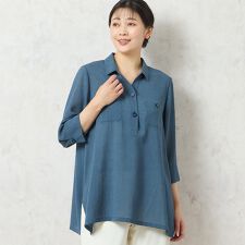 【洗える・接触冷感】スキッパーブラウス