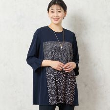 【洗える・3L/4Lサイズあり】ドットプリーツチュニック