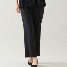 【洗える・セットアップ可能・3L/4Lサイズあり】漆黒ストレートパンツ