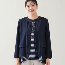 【洗える】ペプラムカーディガン