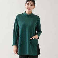 【保温性・洗える・3L/4Lサイズあり】バイカラーチュニック