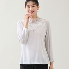 【洗える・日本製・3L/4Lサイズあり】シアーベロアカットソー