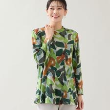 【洗える・日本製】ハケタッチプリントカットソー