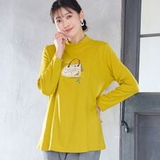 【あったか素材・洗える・日本製・3L/4Lサイズあり】Bag刺繍カットソー