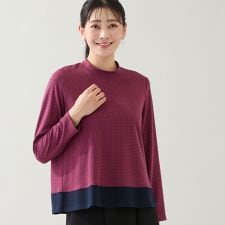 【洗える・3L/4Lサイズあり】千鳥柄カットソー