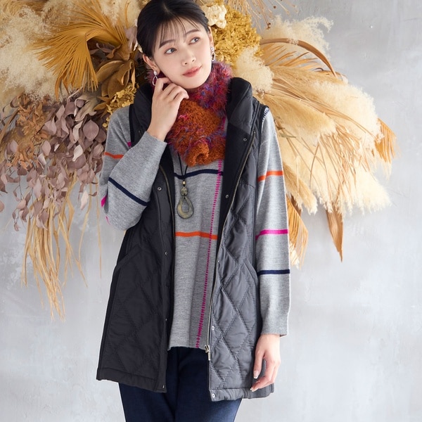 3L/4Lサイズあり】3素材ミックス ダウンジャケット | ミゼール(missel