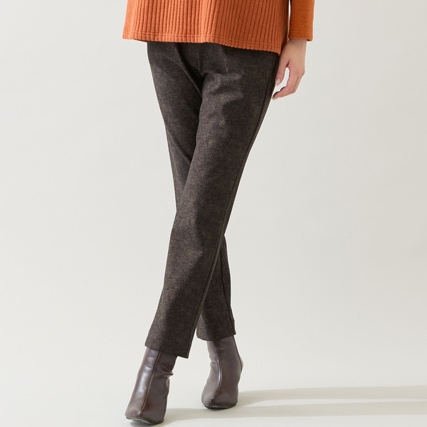 あったか素材・洗える・3L/4Lサイズあり】両面起毛ピンタックパンツ