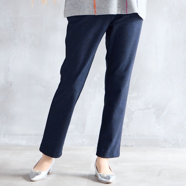 あったか素材・洗える・3L/4Lサイズあり】両面起毛ピンタックパンツ