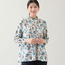 【洗える・日本製・3L/4Lサイズあり】メルヘンタウン柄カットソー