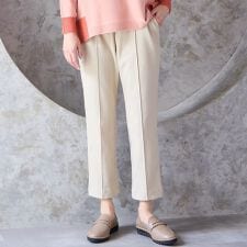 【快適保温素材・洗える・日本製・3L/4L】ピンタック入り美ラインパンツ