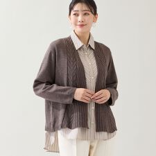 【日本製】ウール混カーディガン