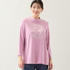 【洗える・日本製・3L/4Lサイズあり】トライアングル刺繍カットソー