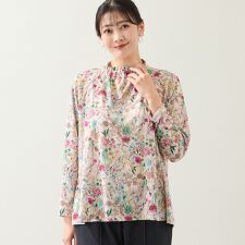 【洗える・日本製・3L/4Lサイズあり】フラワーガーデンカットソー