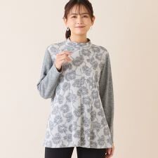 【洗える・アンサンブル可・3L/4Lサイズあり】ソフトニット花柄カットソー