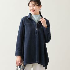 【洗える・3L/4Lサイズあり】ニットデニムチュニック