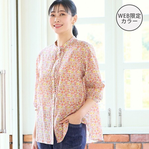KEITH キース リバティ柄長袖ブラウス シャツ 42 L 花柄 花柄 リバティ 
