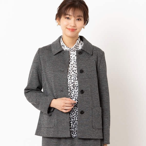 襟取り外し可・セットアップ可】ツイード ジャージージャケット