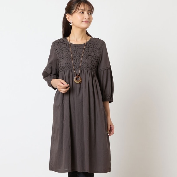 ロブジェ（LOBJIE）/【洗える・綿100】スモッキング刺繍チュニック 洗える・綿100】スモッキング刺繍チュニック | ロブジェ(LOBJIE