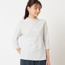 【洗える・日本製】タックジャカードカットソー