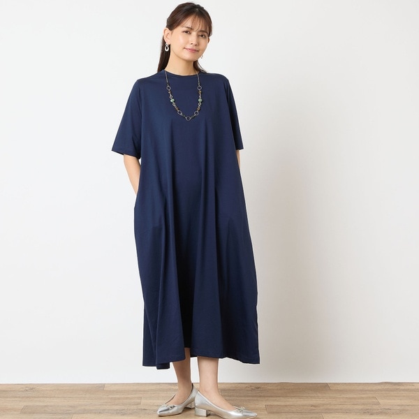 【美品】アダムエロペ　プリントフリルティアードワンピース　ターコイズブルー 美品！ADAM ET ROPE アダムエロペ プリントフリルティアード