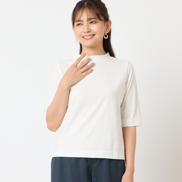 サステナブル・洗える】クールタッチショートニットTシャツ