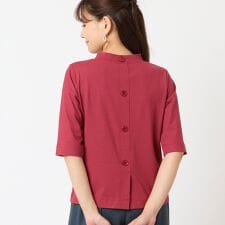 【一部店舗・WEB限定アイテム・洗える・綿100】バックボタンTシャツ