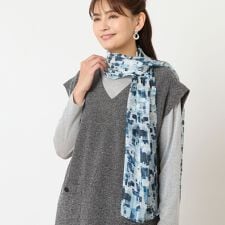 【シルク100】シアーチェックシルクストール