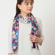 【シルク100】シアーチェックシルクストール