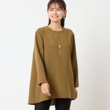 【洗える】ジョーゼットチュニックブラウス