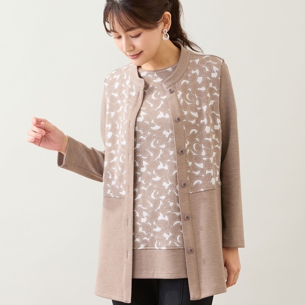 ロブジェ（LOBJIE）/【洗える・アンサンブル可能】花柄オパール加工ベスト 洗える・アンサンブル可能】花柄オパール加工ベスト | ロブジェ(LOBJIE