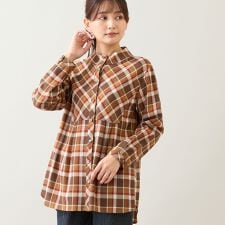 【洗える】ウール混チェックシャツ