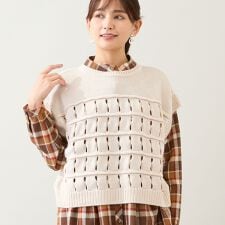 【日本製】ウール混バルキーニットベスト