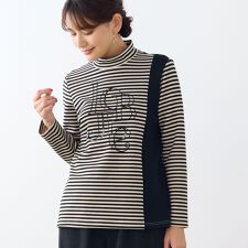 ロブジェ(LOBJIE)の【洗える・日本製】LOBJIE刺繍 ボーダーカットソー