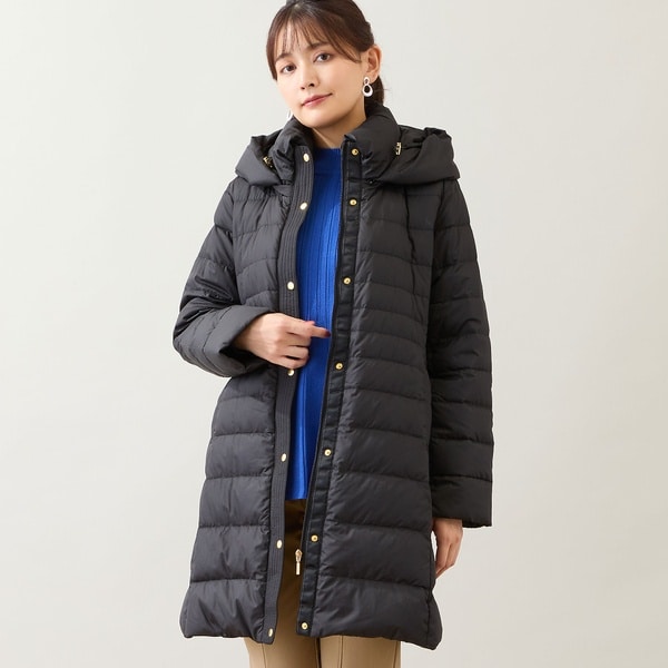 フェイクファーフードロングダウンコート《Re:DOWN》 | イネド(INED