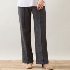 【洗える】ツイーディープリント裏起毛パンツ