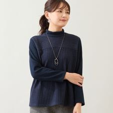 【洗える・日本製・アンサンブル可】起毛リブカットソー