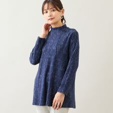 【洗える・日本製】サークルジャカード起毛カットソー