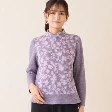 【洗える・日本製・アンサンブル可】フラワーオパールカットソー