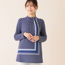 【洗える・日本製】ドットパネル柄チュニック