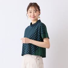 【S・Mサイズ】ウォッシャブル天竺ドット×ボーダーTシャツ