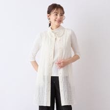 【S・Mサイズ】ウォッシャブルシースルーチェックベスト