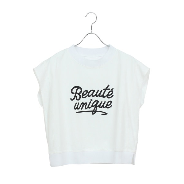 リリアンビューティ エクラ（Liliane Burty ECLAT）/【洗える】リブ使い裏毛ロゴプリントTシャツ 洗える】リブ使い裏毛ロゴプリントTシャツ | リリアンビューティ