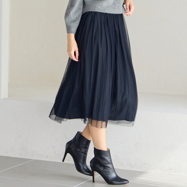 リリアンビューティ エクラ（Liliane Burty ECLAT）/【洗える・リバーシブル】チュール×デシンスカート 洗える・リバーシブル】チュール×デシンスカート | リリアンビューティ