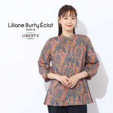 【洗える】リバティ　ペイズリープリントロングブラウス