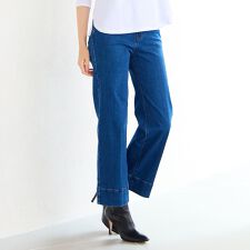 【洗える】センタープレスデニムパンツ