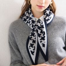 幾何柄ニットストール
