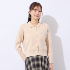 刺繍ワッペン付きニットカーディガン