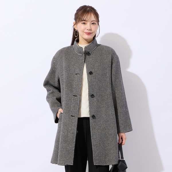 S・Mサイズ】イタリア製素材スライバーチェックコート | リリアン