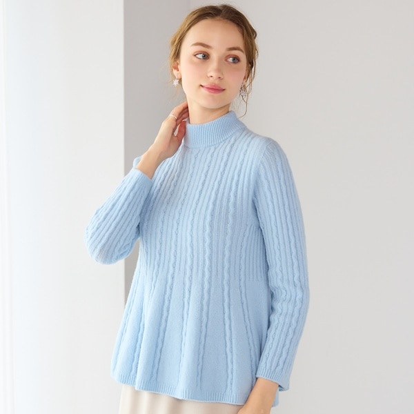 リリアンビューティ エクラ（Liliane Burty ECLAT）/ホールガーメント編地変化フレアニット ホールガーメント編地変化フレアニット | リリアンビューティ エクラ